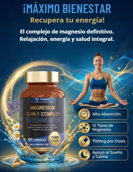 MAGNESIUM 12-IN-1 COMPLEX 🍃 Recupera tu energía, vitalidad y tu bienestar total